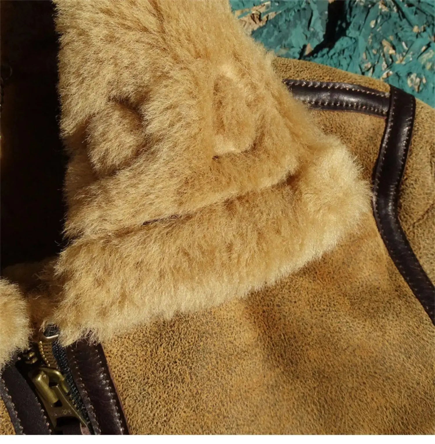 Tailor Brando Original Sheep Shearling Classic American Retro Men's Genuine Leather Winter Warm Bomber Jacket Tailor Brando