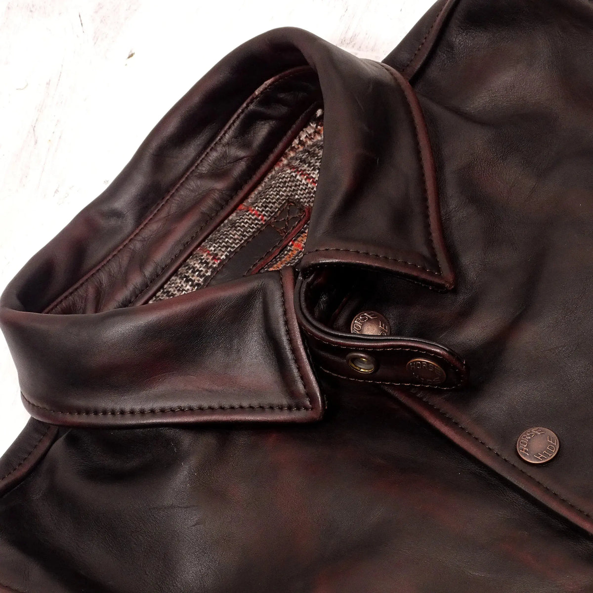 Tailor Brando Vegetable Tanned Handaged Tea Core Horsehide American Vintage Brakeman Classic Genuine Leather Jacket Tailor Brando