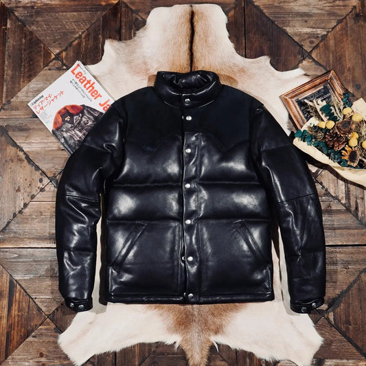 Tailor Brando Replica The Re*l M*Coy's Classic New Zealand Deerhide Men's Thickened Winter Warmth Genuine Leather Down Jacket Tailor Brando