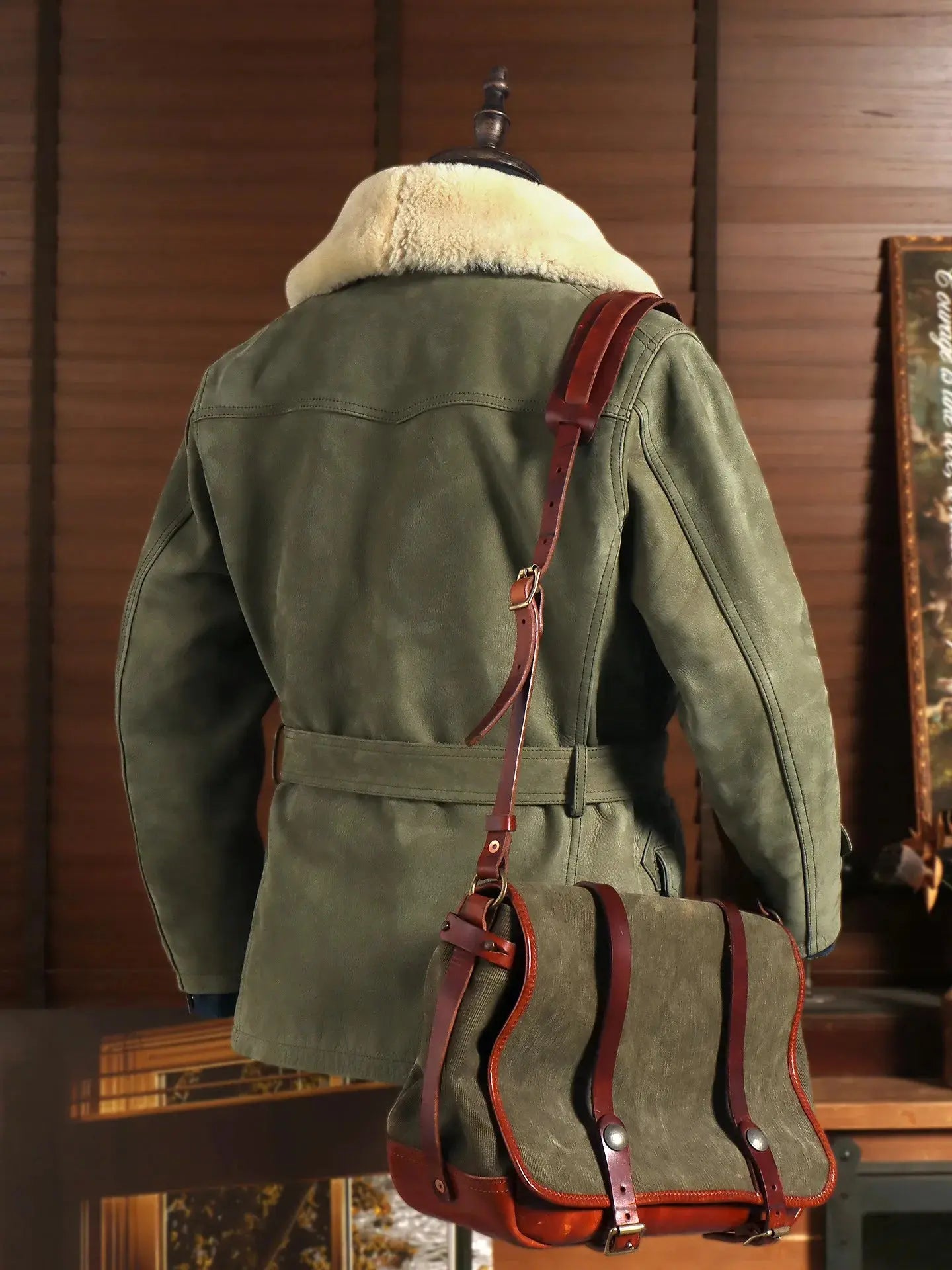 Tailor Brando Italian Uncoated Abrazine Cowhide American Retro Genuine Leather Jacket Men's Classic Farmer Mid-Length Coat Tailor Brando