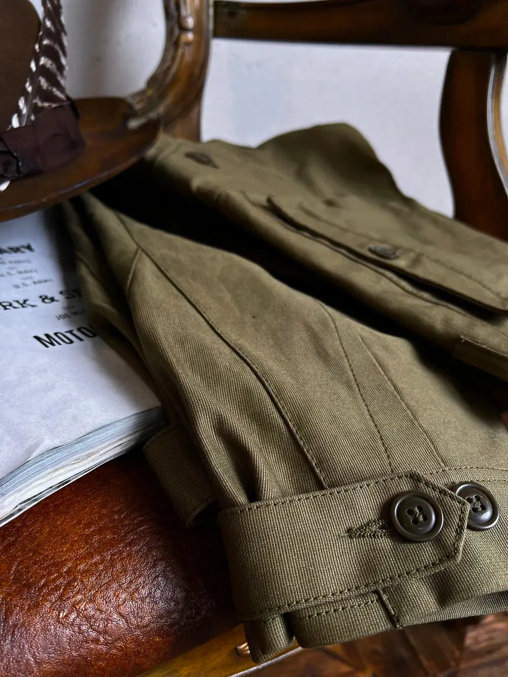 Tailor Brando 378g Heavyweight Ripstop Jungle Cloth Groundwear Trousers Vintage High Waist Drawstring Work Trousers Tailor Brando