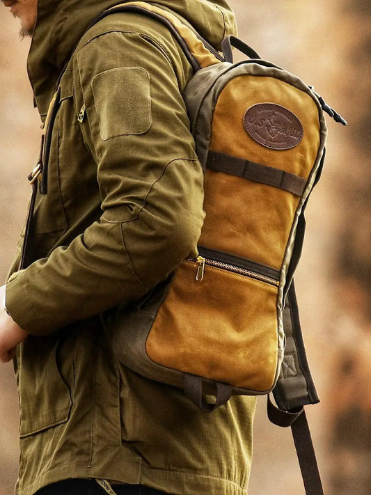 Tailor Brando Waxed Canvas Outdoor Mountaineering Vertical Men's and Women's American Retro Motorcycle Water-repellent Backpack Tailor Brando