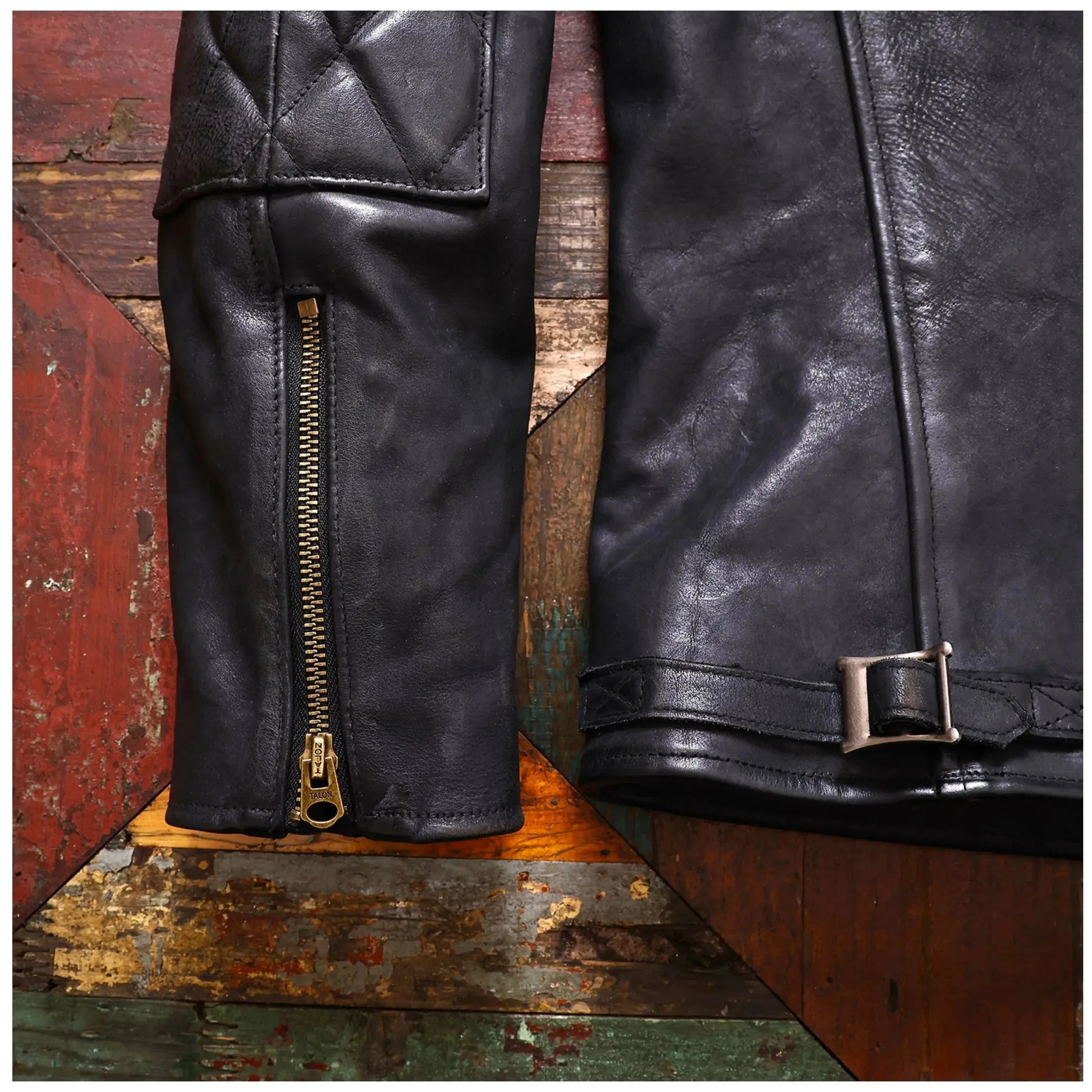 Tailor Brando Uncoated Brushed Wash Cowhide Men's Stand Collar Genuine Leather Biker Jacket Tailor Brando