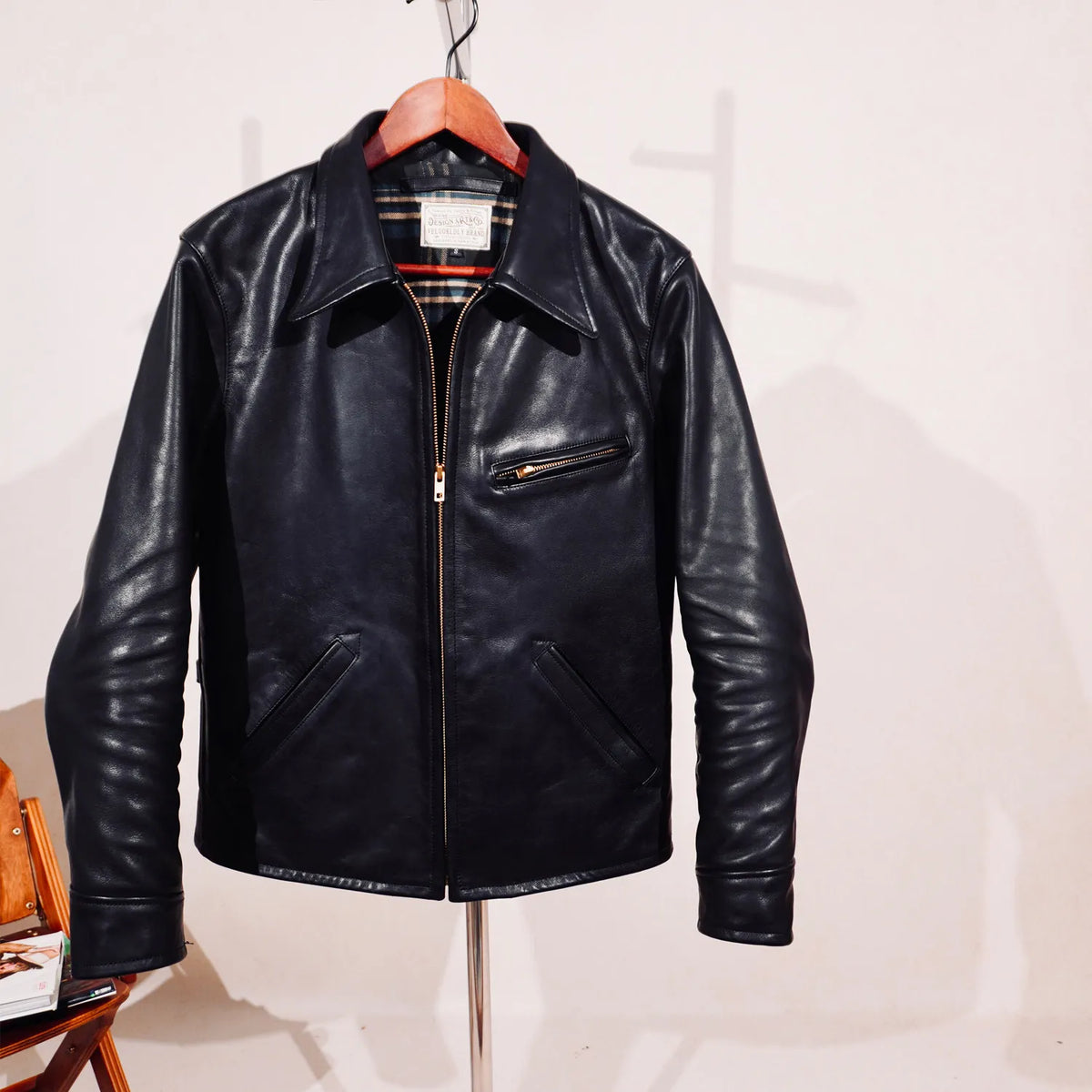 Tailor Brando Full Frain Vegetable Tanned Men's Short Genuine Leather Biker Jacket Tailor Brando
