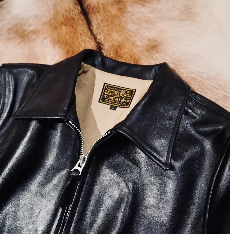 Tailor Brando Full-Grain Vegetable-Tanned Horsehide American Vintage Classic 1930s Men's Genuine Leather Biker Jacket TWC701&750 Tailor Brando