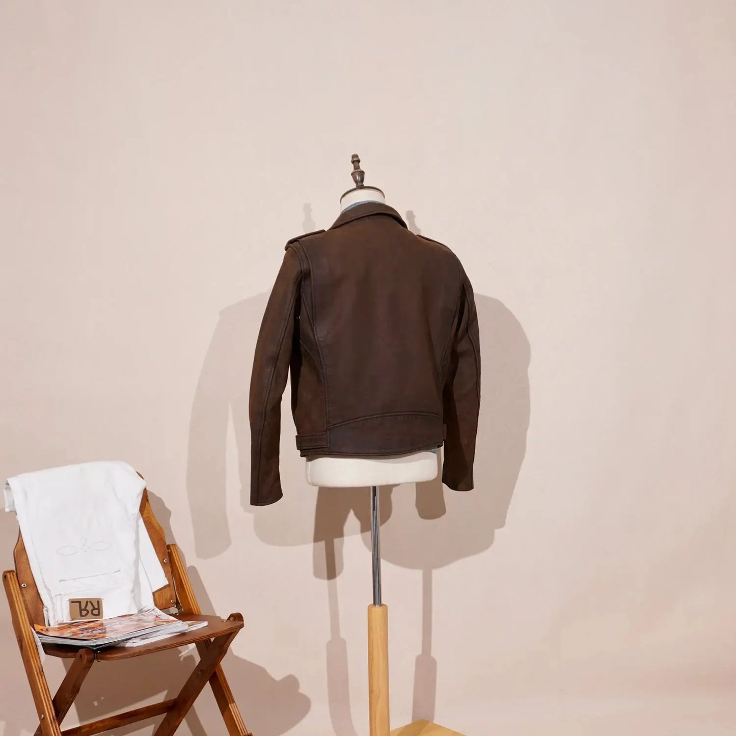 Tailor Brando Vegetable-Tanned Full-Grain Cowhide Heavyweight 2.0mm Washed Handaged 613 Men's Double Rider Leather Jacket Tailor Brando