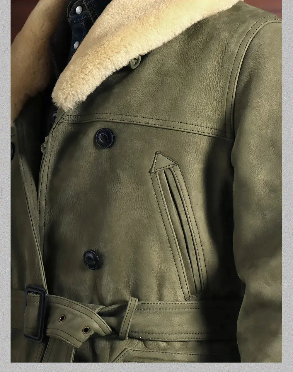 Tailor Brando Italian Uncoated Abrazine Cowhide American Retro Genuine Leather Jacket Men's Classic Farmer Mid-Length Coat Tailor Brando