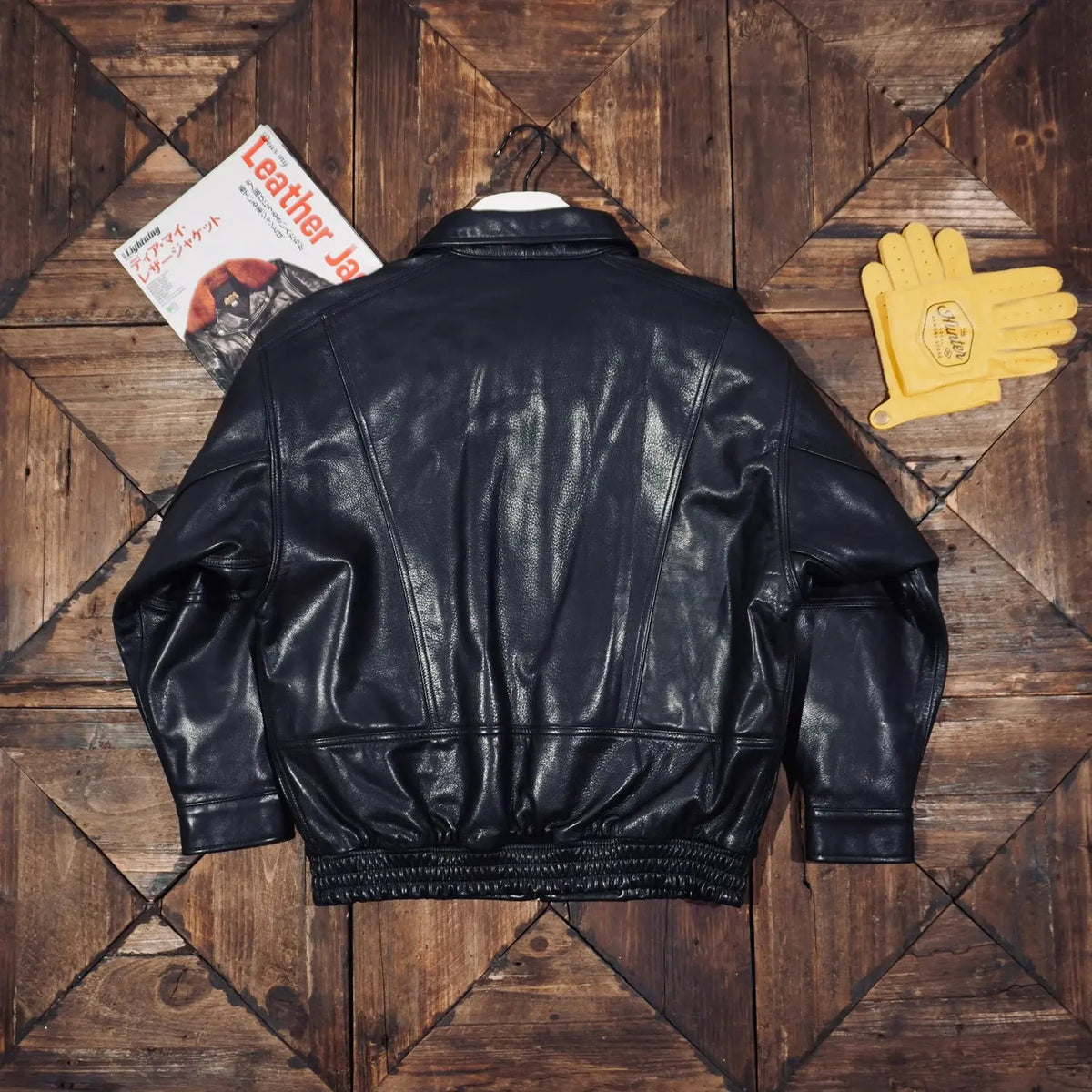 Tailor Brando Full-Grain Water-Dyed Cowhide Men's Oversized Reversible Collar Vintage Genuine Leather Jacket Tailor Brando