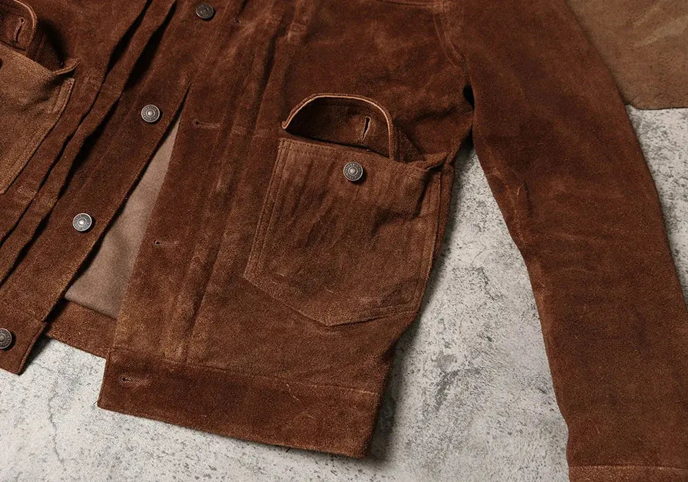 Tailor Brando American Retro Distressed Leather Jacket Vintage Amikaki Suede Jacket Men's 506 Genuine Leather Jacket Tailor Brando