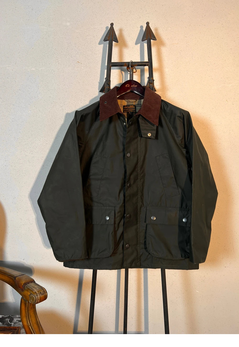 Tailor Brando British Vintage Workwear Trench Coat Bedale Classic Oil Wax Jacket Hunting Mid-Length Coat BBR