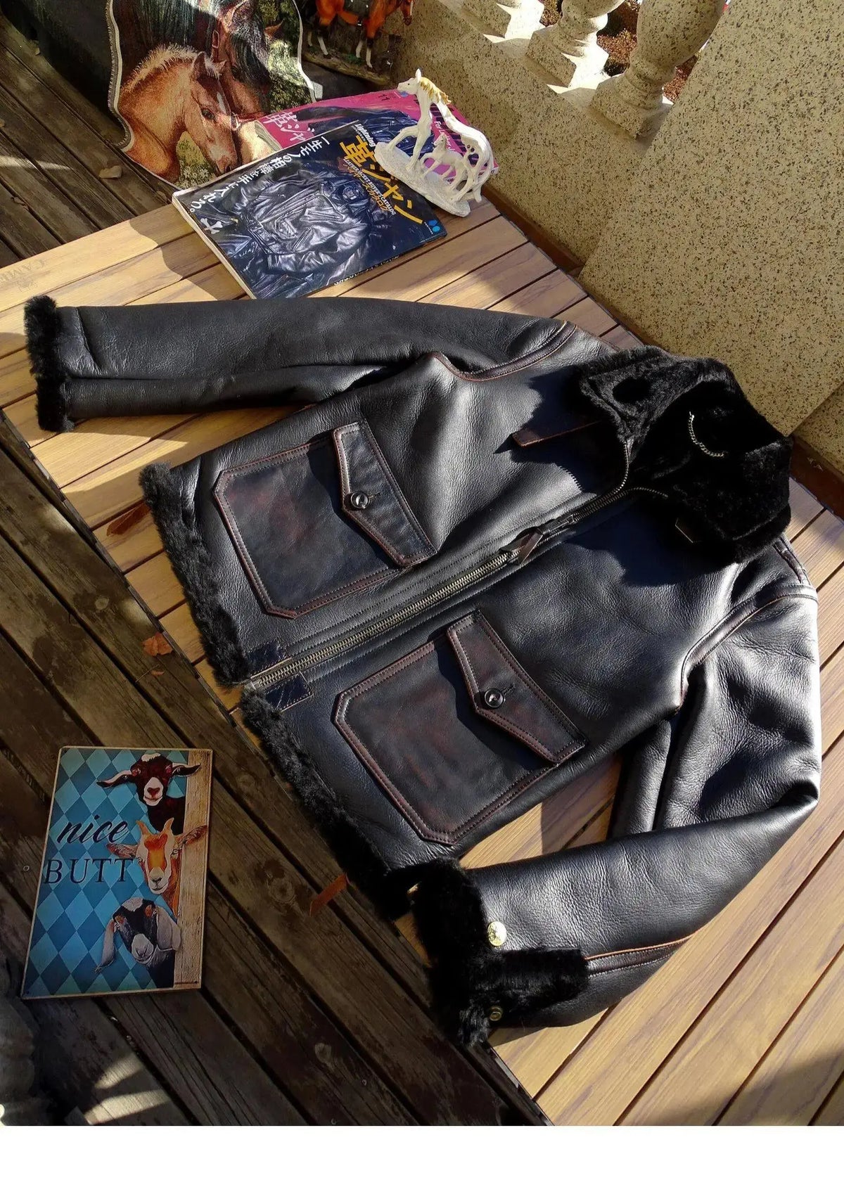 Tailor Brando Authentic Sheepskin Shearling Classic G1 American Vintage Winter Warmth Genuine Leather Bomber Jacket Tailor Brando