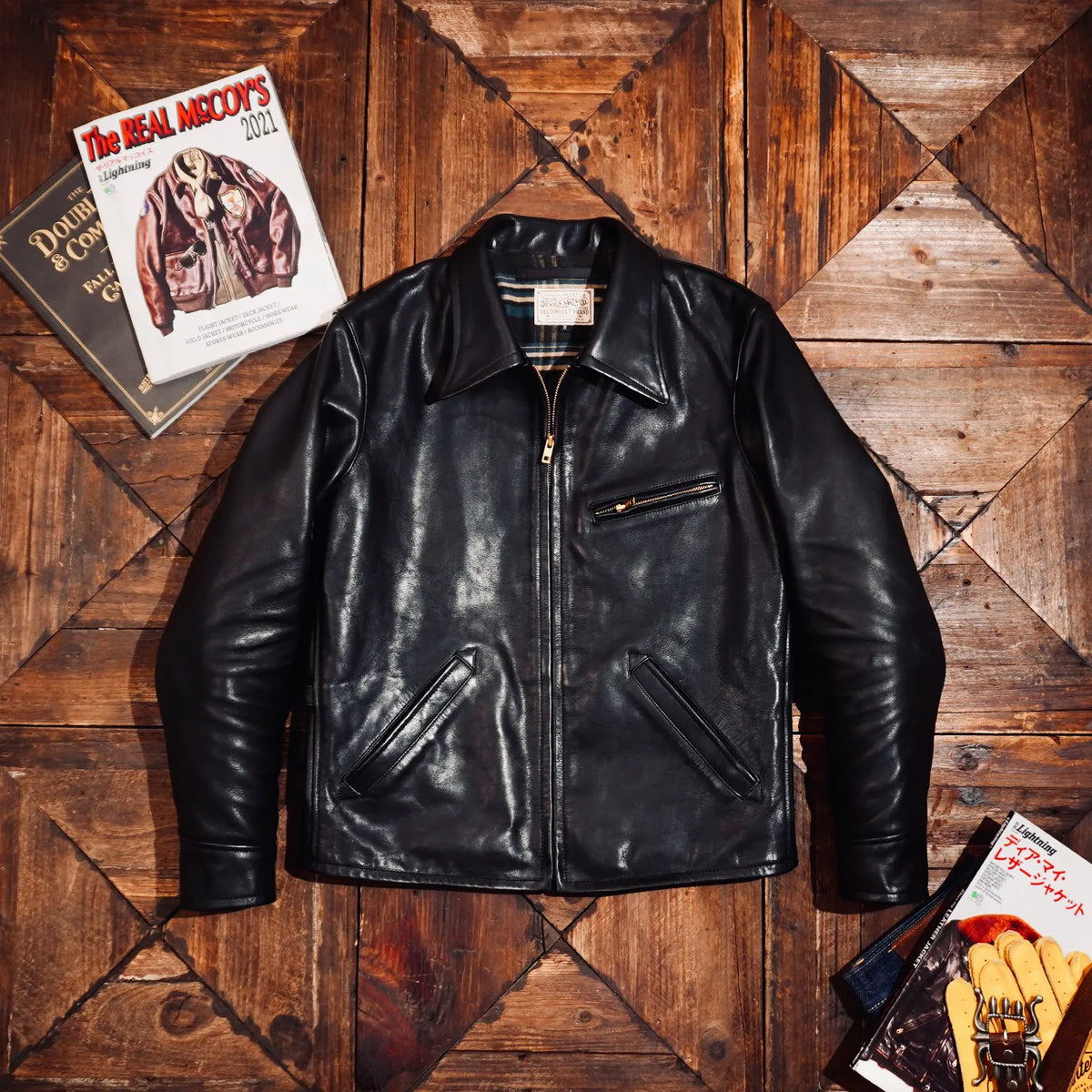 Tailor Brando Full Frain Vegetable Tanned Men's Short Genuine Leather Biker Jacket Tailor Brando