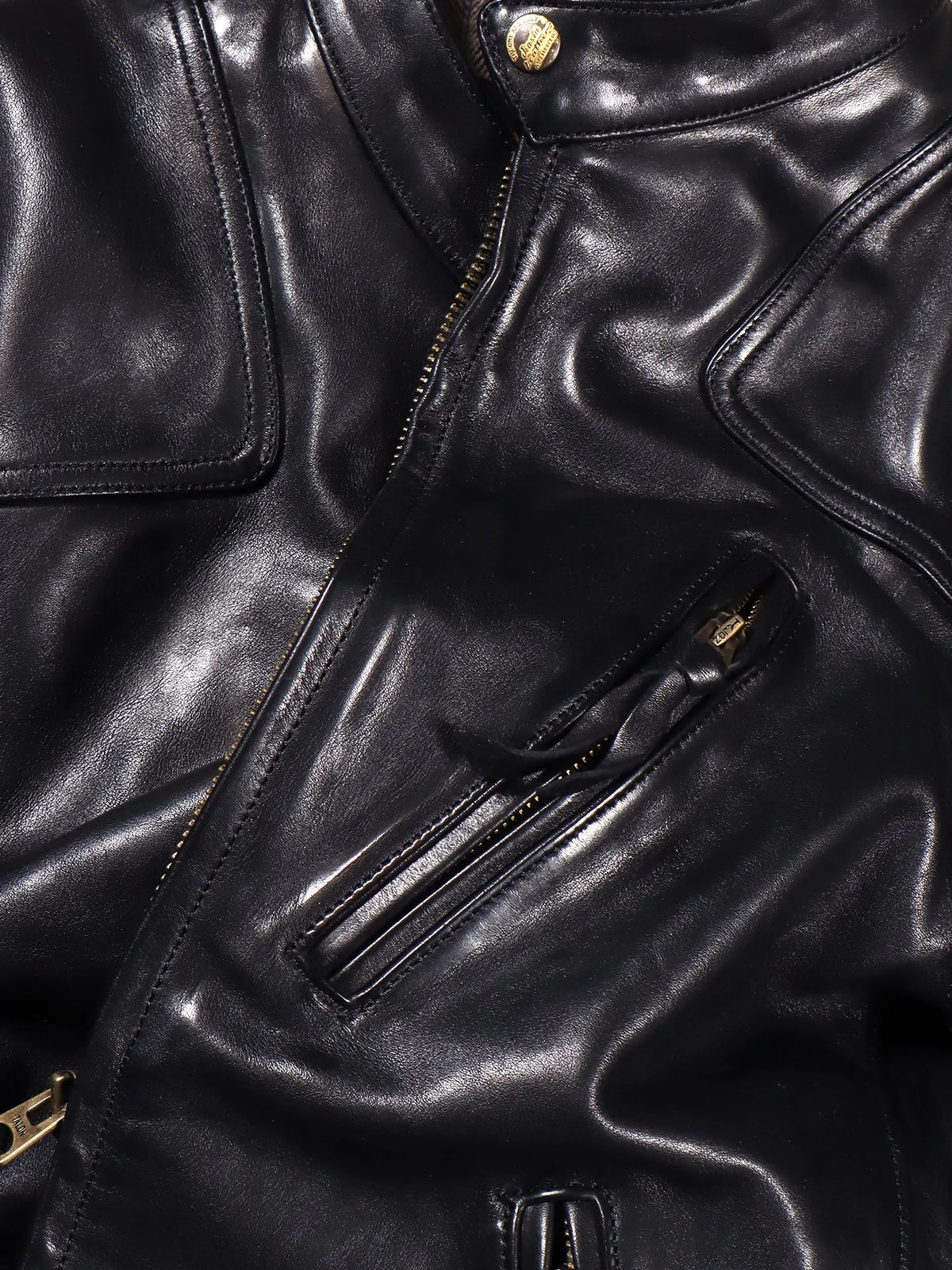 Tailor Brando 1.6mm Vegetable Tanned Horsehide Men's Classic Retro Venom Genuine Leather Biker Jacket Tailor Brando