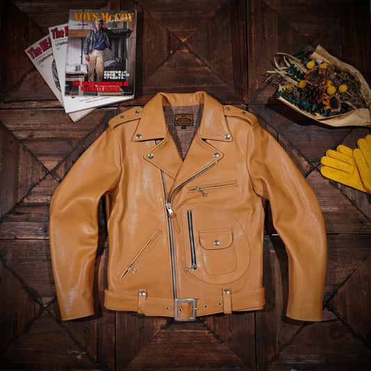 Tailor Brando Full Match American Vintage Antique Classic J24 Water Dyed Deerskin Leather Jacket Men's Biker Short Jacket