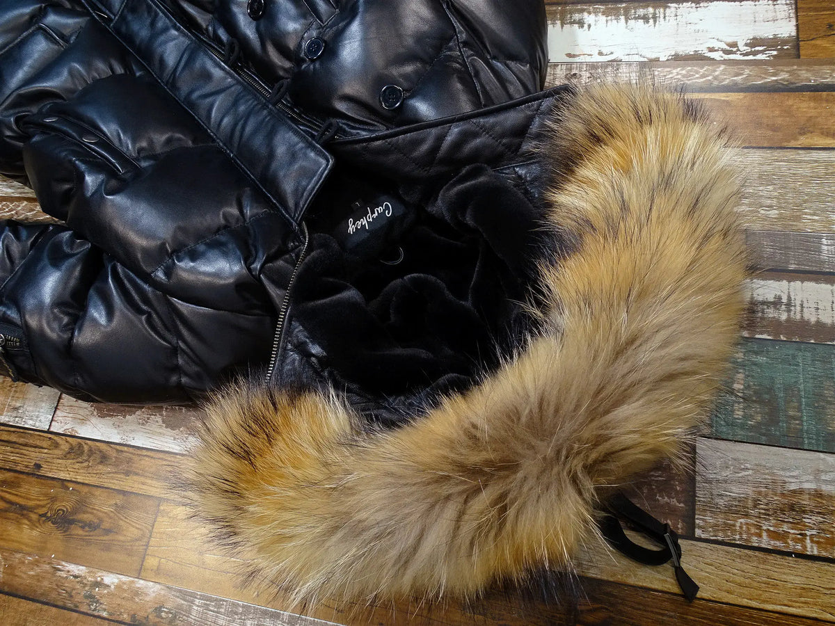 Tailor Brando French Sheepskin Classic N3B Vintage Men's Genuine Raccoon Fur Collar Down Jacket Tailor Brando