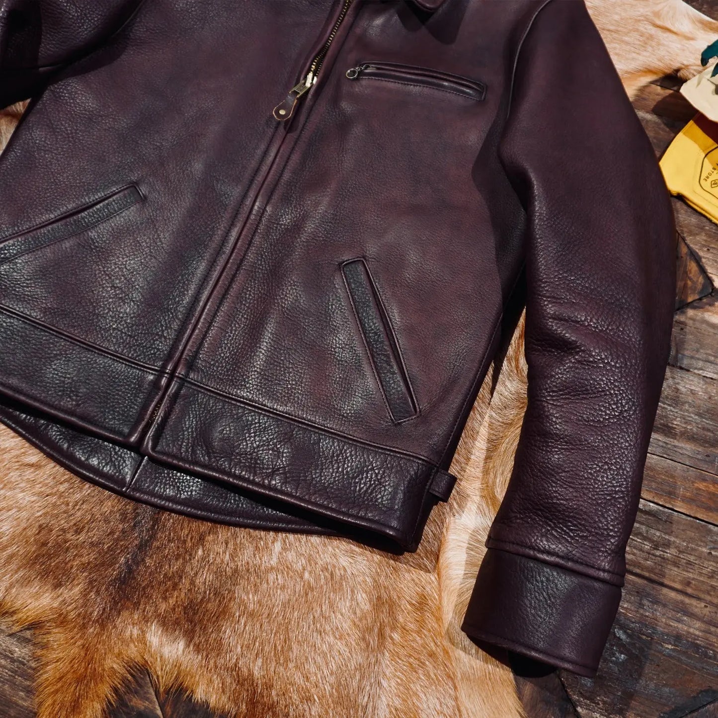 Tailor Brando JS02 Full-Grain Vegetable-Tanned Heavyweight Cowhide Men's Genuine Leather Motorcycle Jacket Tailor Brando
