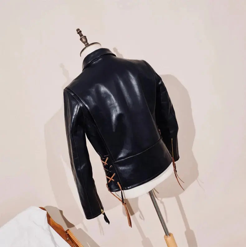 Tailor Brando Classic 1930s California Mounted Police Full-Grain Vegetable-Tanned Horsehide Men's Vintage Leather Jacket Tailor Brando