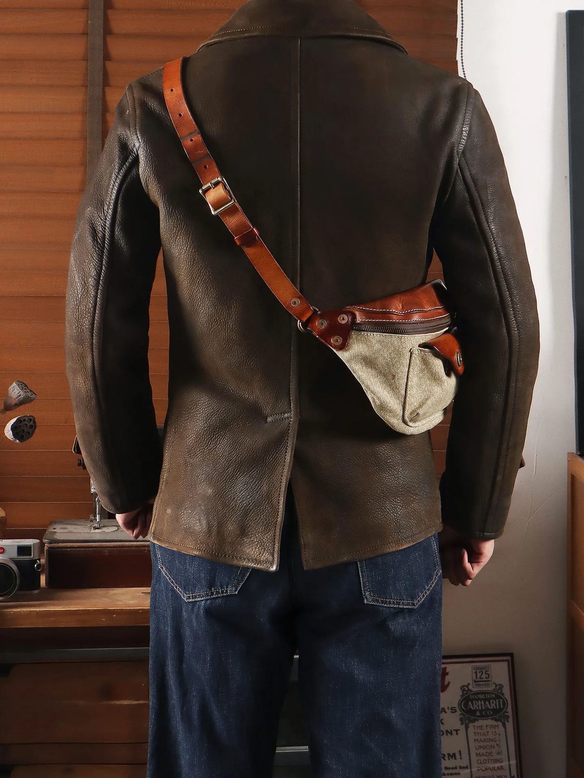 Tailor Brando 1.8mm Full Grain Cowhide America Retro Classic 740 Pea Coat Men's Genuine Leather Jacket Tailor Brando
