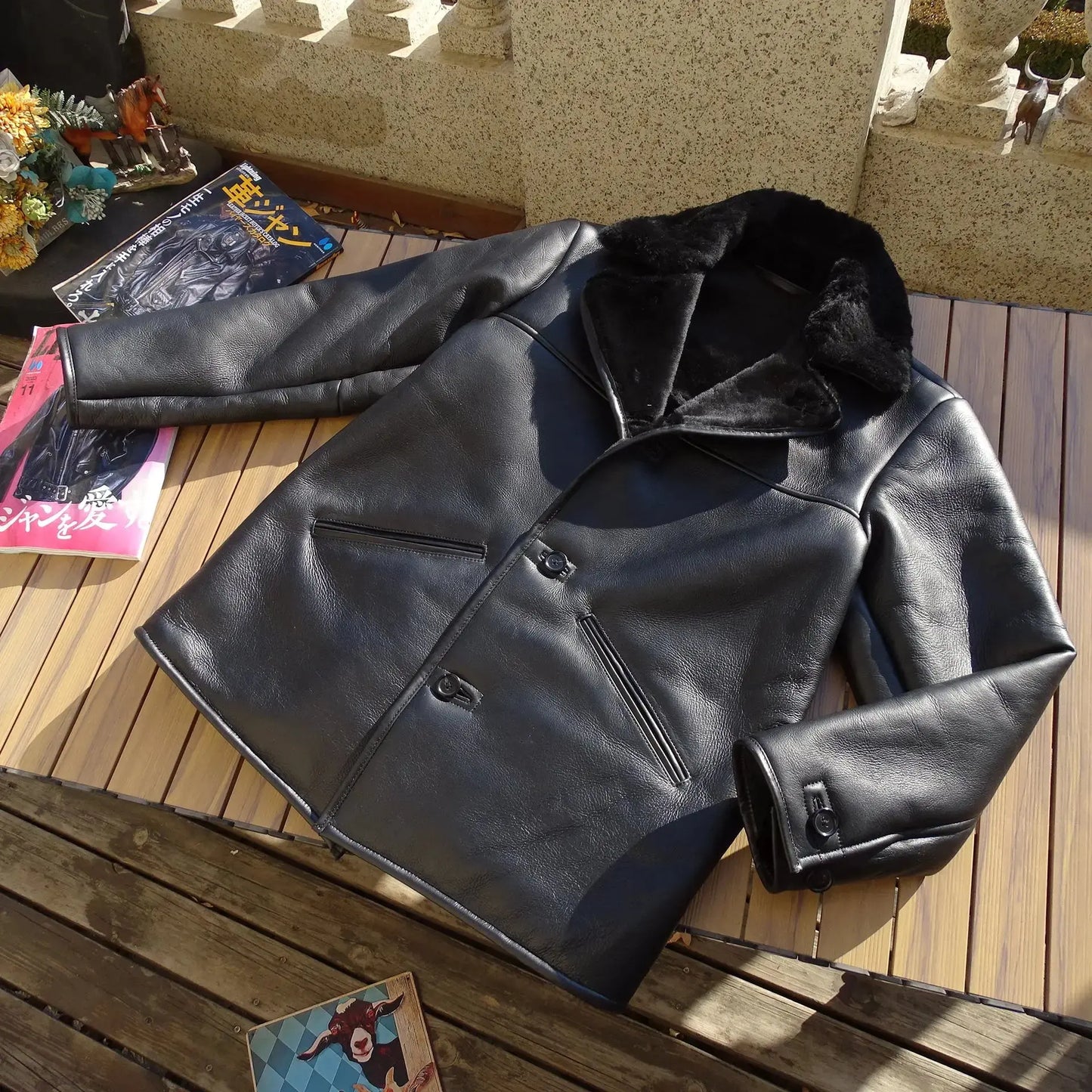 Tailor Brando Australian Natural Sheepskin Shearling Unisex Classic Rancher Retro Genuine Fur Jacket Tailor Brando