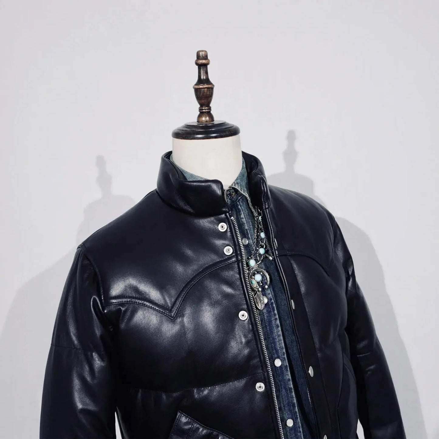 Tailor Brando Italian Full-Grain Sheepskin Men's Thickened White Duck Down Winter Warmth Genuine Leather Down Jacket Tailor Brando