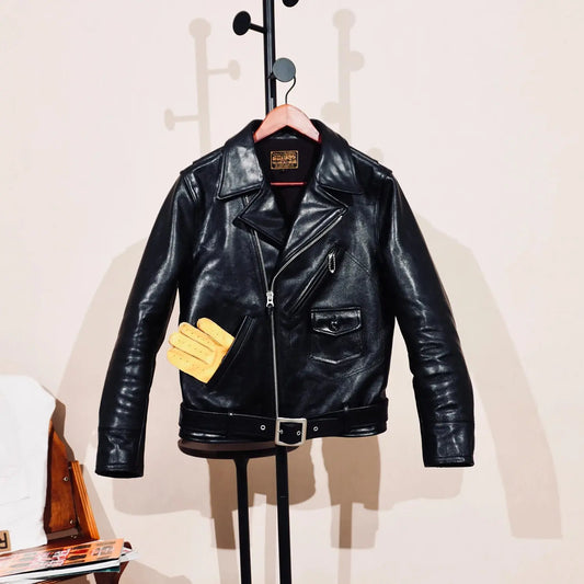 Tailor Brando Classic TWC 731 American Vintage Double Rider Full-Grain Vegetable-Tanned Horsehide Men's Leather Biker Jacket Tailor Brando