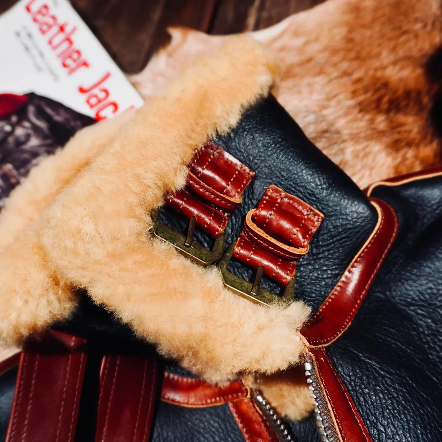 Tailor Brando Merino Shearling Men's Thickened B3 Bomber Jacket Winter Warmth Genuine Fur Jacket Tailor Brando