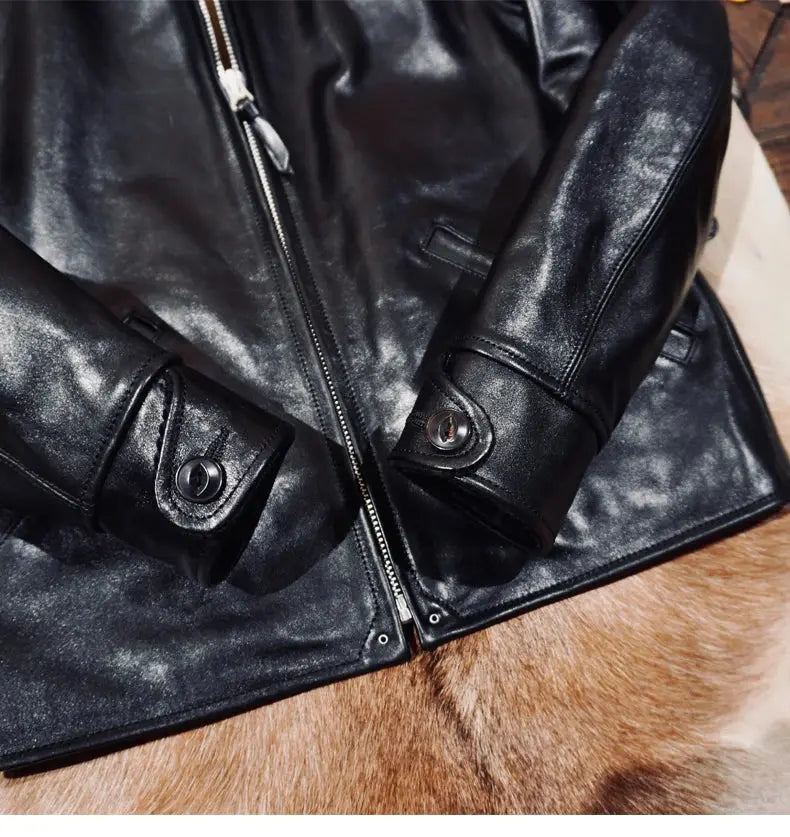 Tailor Brando Full-Grain Vegetable-Tanned Horsehide American Vintage Classic 1930s Men's Genuine Leather Biker Jacket TWC701&750 Tailor Brando