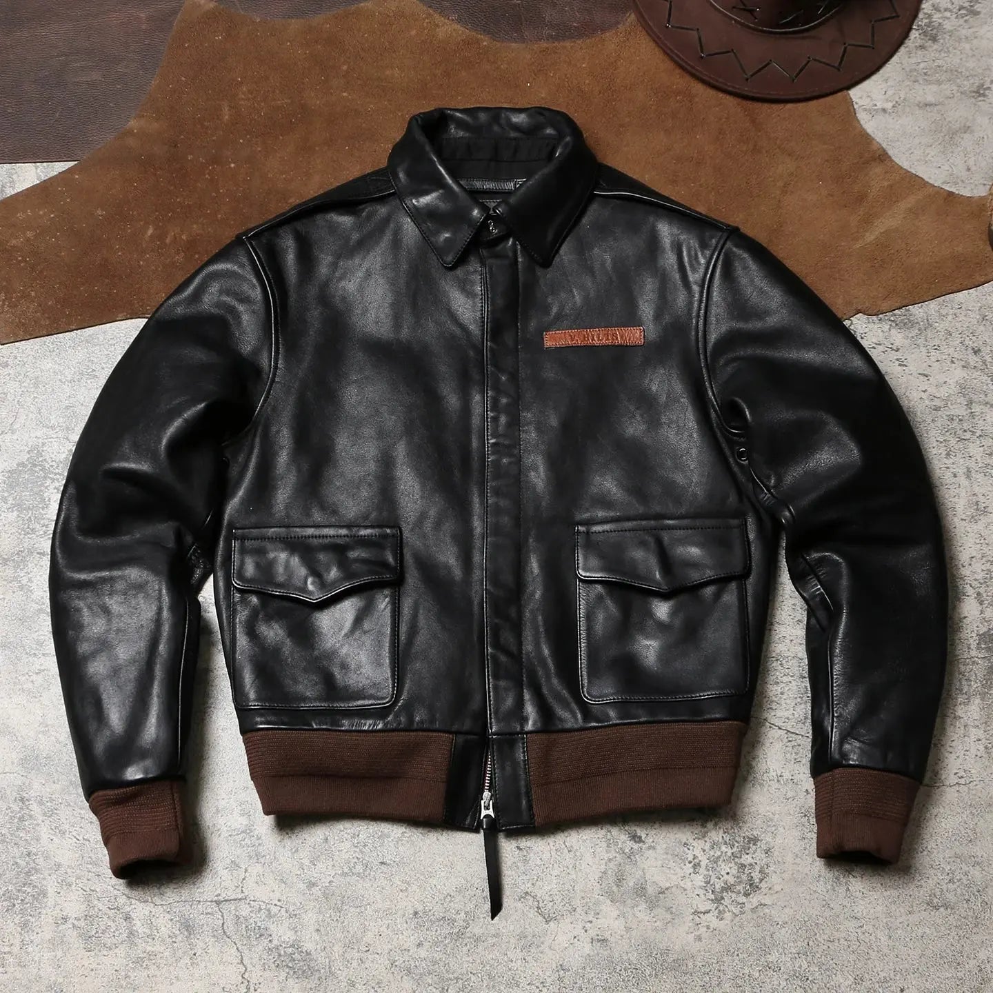 Tailor Brando McQu*en's Escape A2 Full Grain Waxed Plant Tanned Men's Genuine Leather Aviator Jacket Tailor Brando
