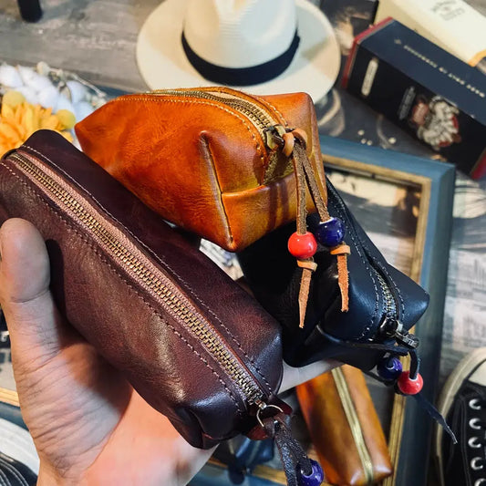 Tailor Brando Italian Vegetable Tanned Cowhide Leather Handmade 4.5*5.5*16cm Vintage Fashion Small Handbag Tailor Brando