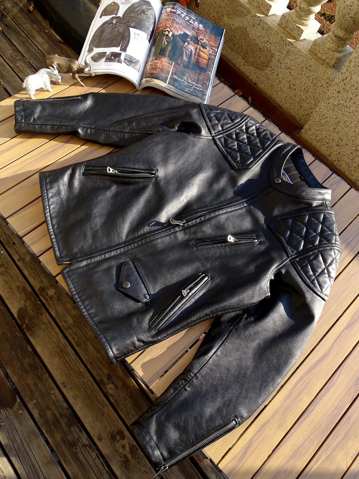 Tailor Brando Heavy Vegetable Tanned Cowhide Classic Men's Vintage Venom Genuine Leather Biker Jacket Tailor Brando