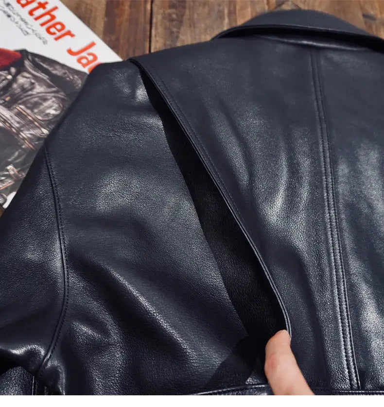 Tailor Brando American Vintage Italian Full-Grain Water-Dyed Cowhide Men's Oversize Genuine Leather Jacket Tailor Brando