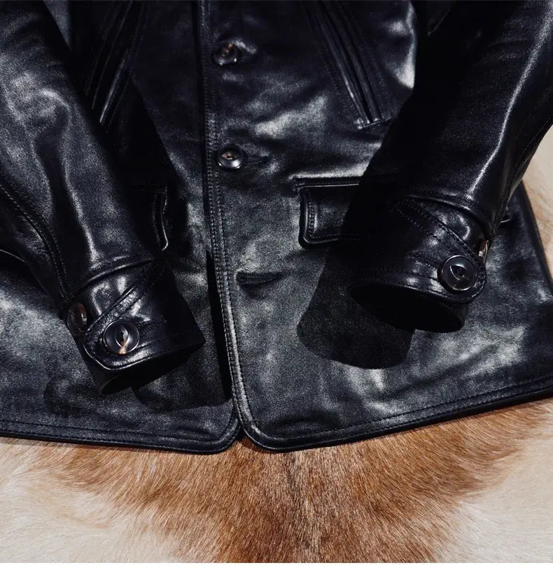 Tailor Brando Replica Frewh*rs Switchyard Coat Full-Grain Tea-Core Horsehide Men's American Vintage Genuine Leather Jacket Tailor Brando
