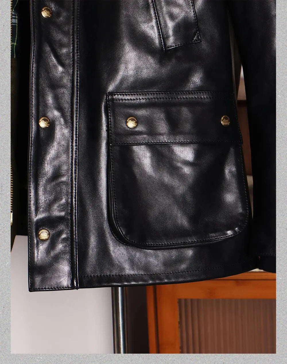 Tailor Brando Replica A*shby Full-Grain Vegetable-Tanned Horsehide Men's Genuine Leather Safari Jacket Tailor Brando
