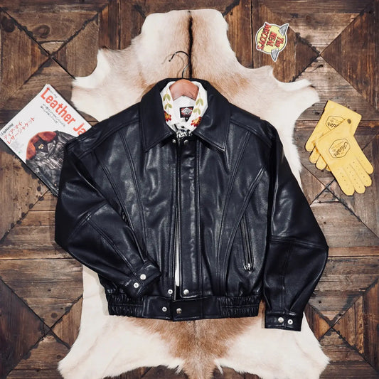 Tailor Brando American Vintage Italian Full-Grain Water-Dyed Cowhide Men's Oversize Genuine Leather Jacket Tailor Brando