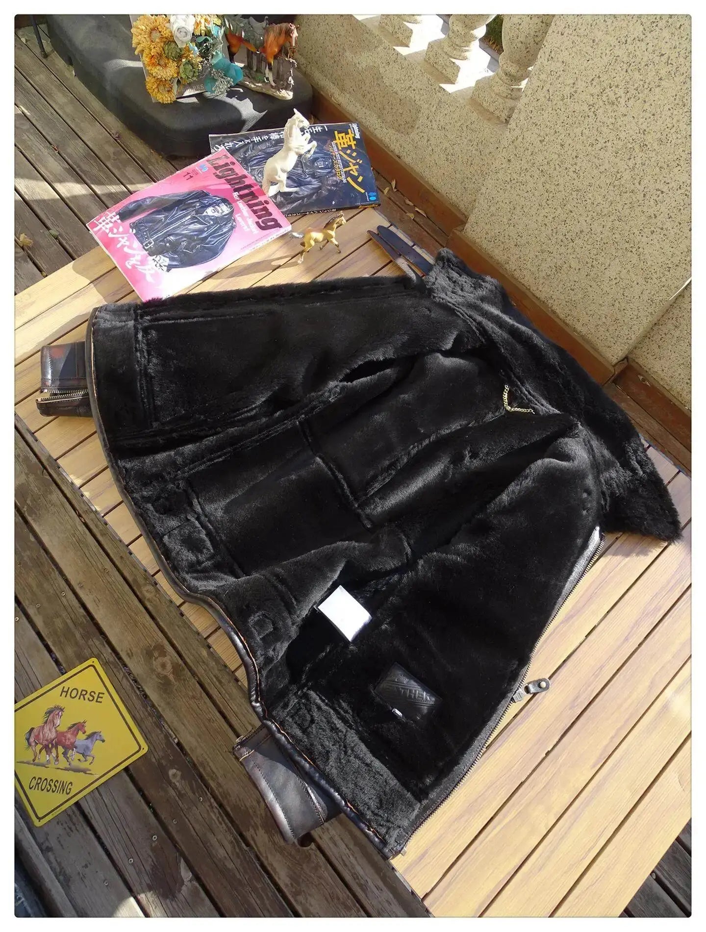 Tailor Brando Original Sheepskin Shearling & Tea Core Horsehide Men's Classic Retro Winter Warm Bomber Jacket Tailor Brando