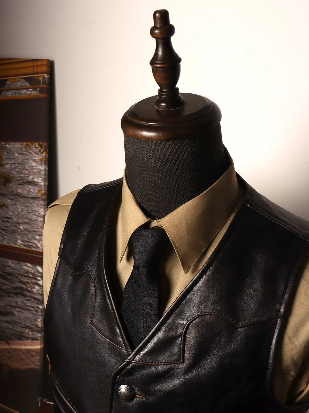 Tailor Brando Teacore Horsehide American Retro Perkinsvest Distressed Men's Genuine Leather Biker Vest Tailor Brando