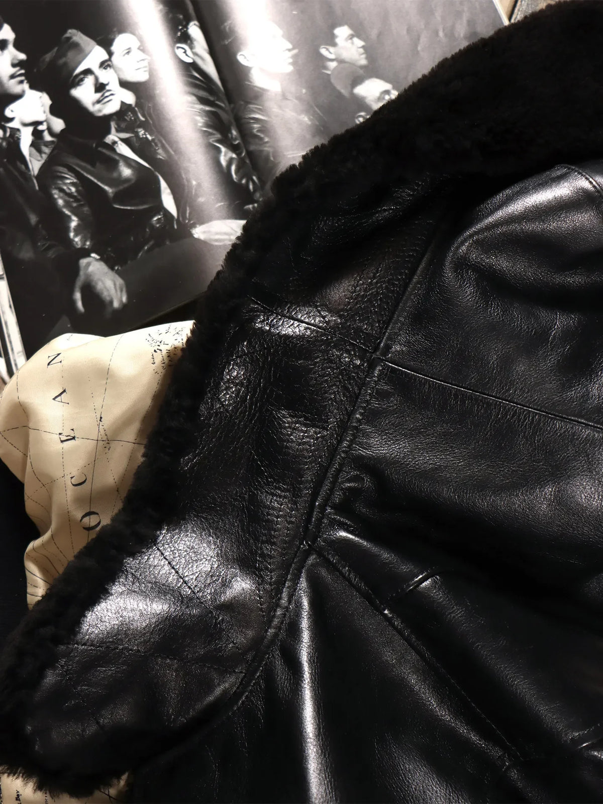 Tailor Brando Full-Grain Cowhide American Vintage B15 Men's Classic Lapel Genuine Leather Bomber Jacket Tailor Brando