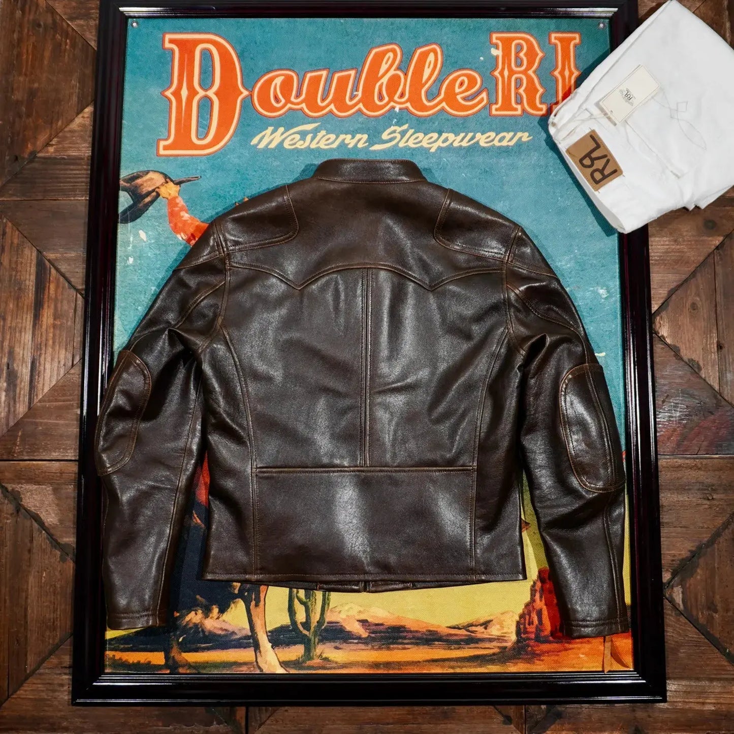 Tailor Brando Heavy Washed Vegetable Tanned Distressed Sheepskin Classic Venom Men's Retro Genuine Leather Biker Jacket Tailor Brando