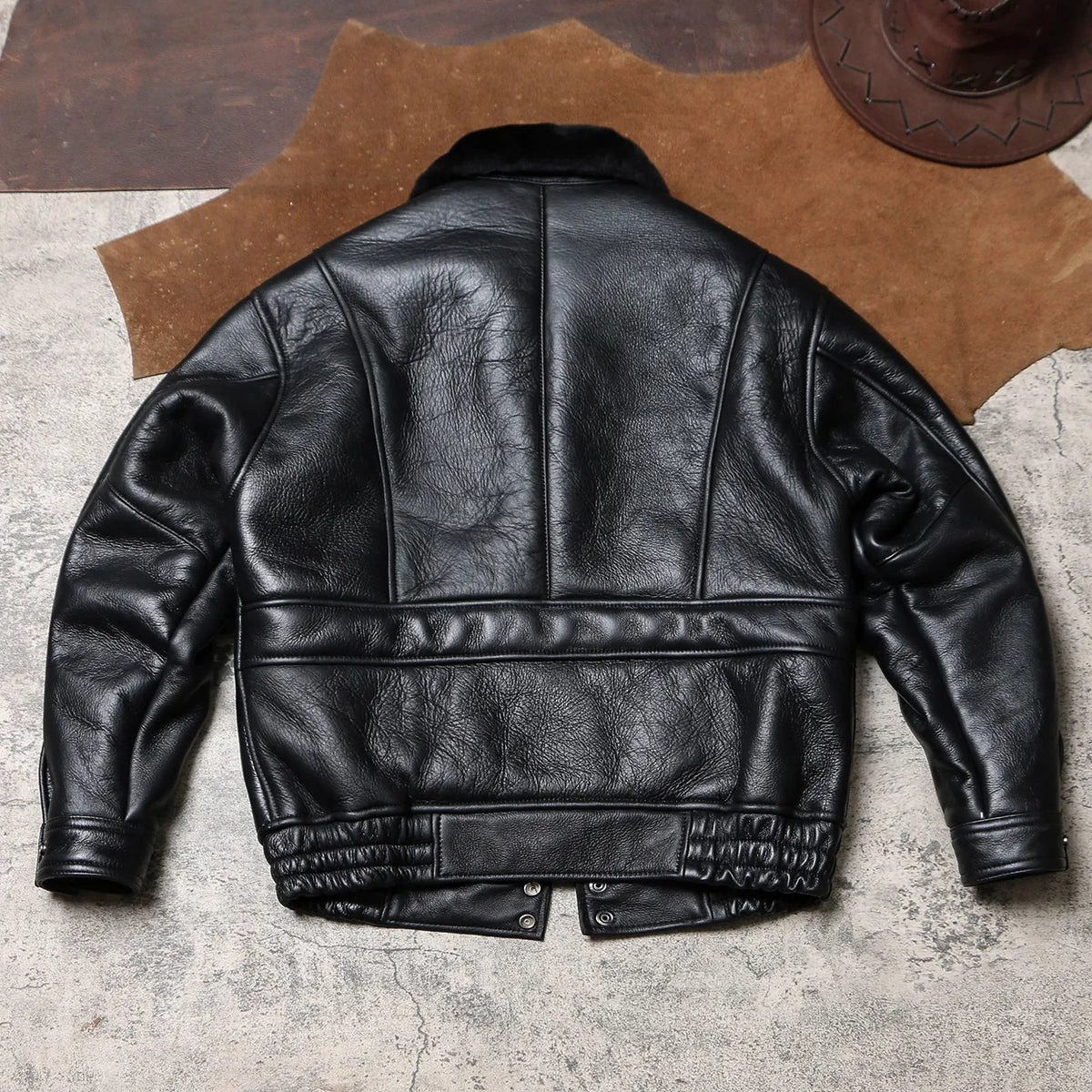 Tailor Brando Classic Oversized Men's Winter Warmth Genuine Leather Jacket Tailor Brando