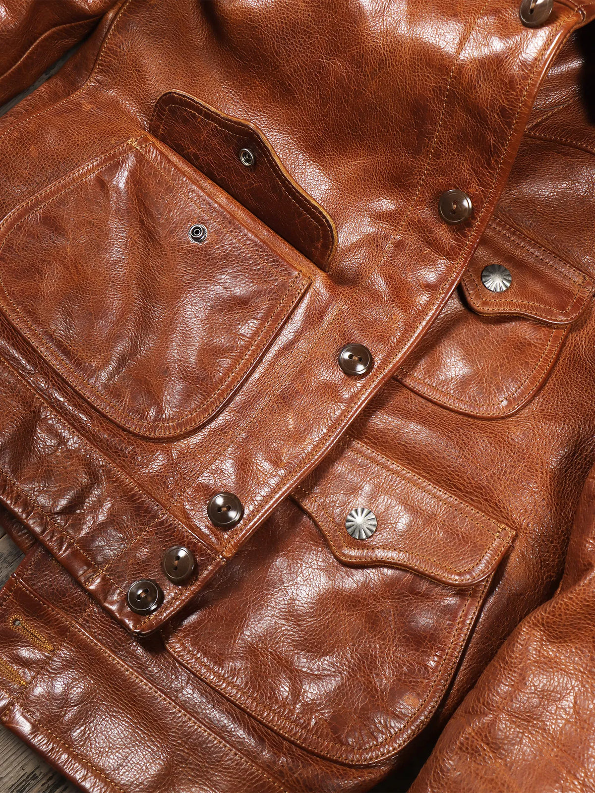Tailor Brando 1.4mm Vegetable Tanned Calfskin American Vintage Men's Farmer Classic Genuine Leather Jacket Tailor Brando