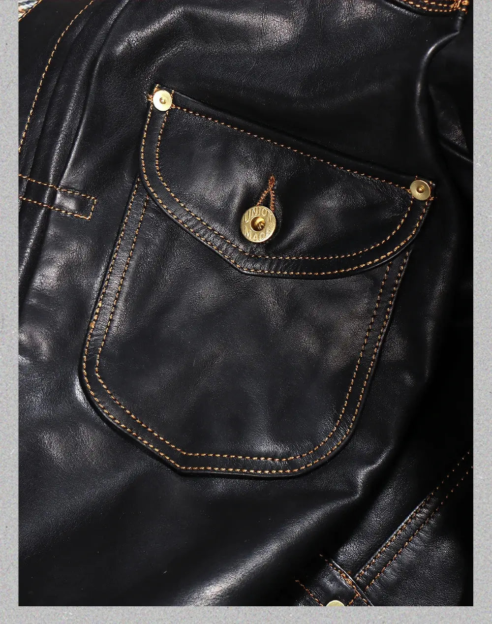 Tailor Brando Uncoated Vegetable-Tanned Calfskin Men's 506XX Vintage Genuine Leather Denim Jacket Tailor Brando