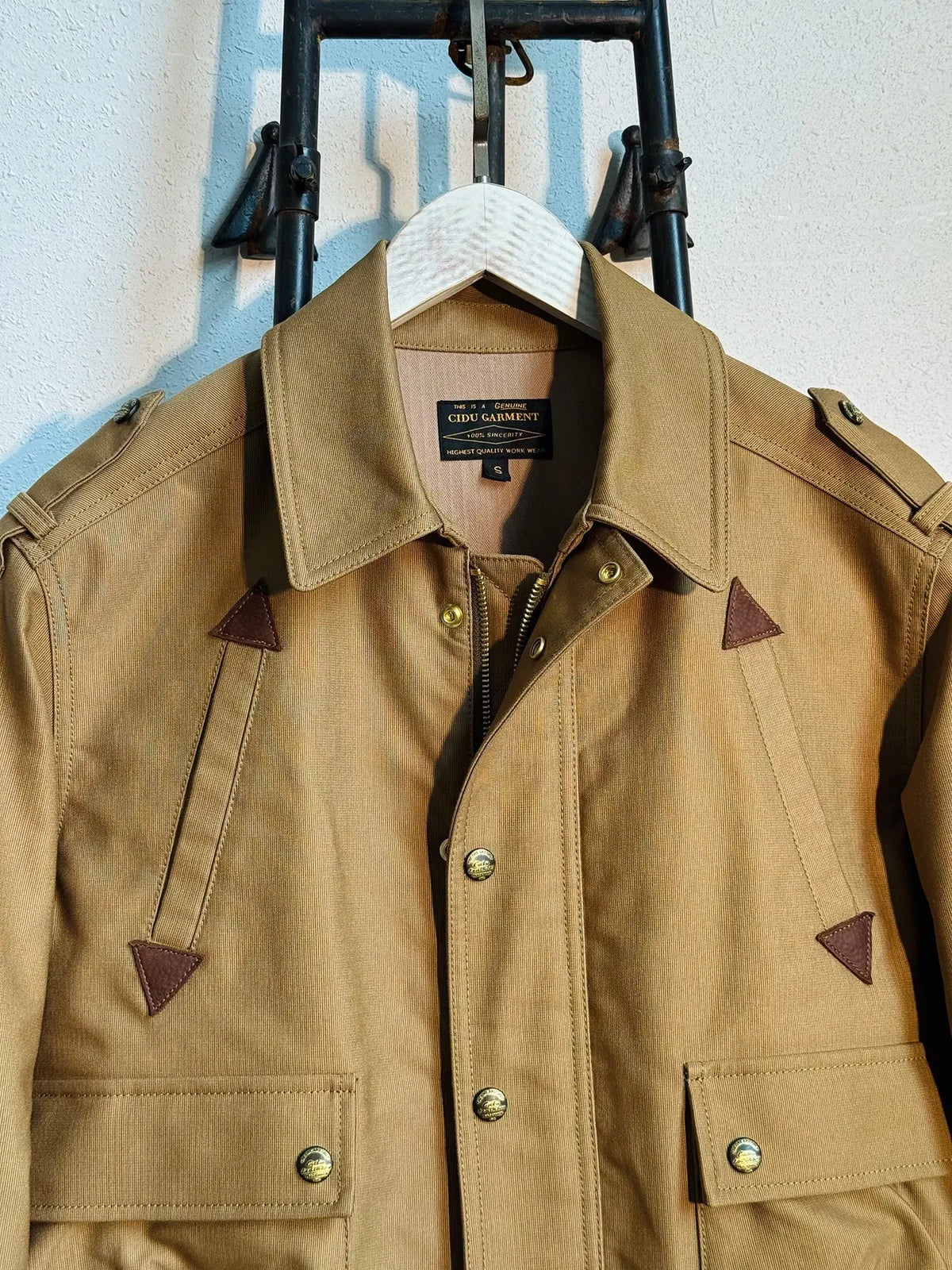 Tailor Brando Classic British-Style Pilot Jacket Men's Short-Length Ripstop Heavyweight Jungle Cloth Vintage Jacket Tailor Brando