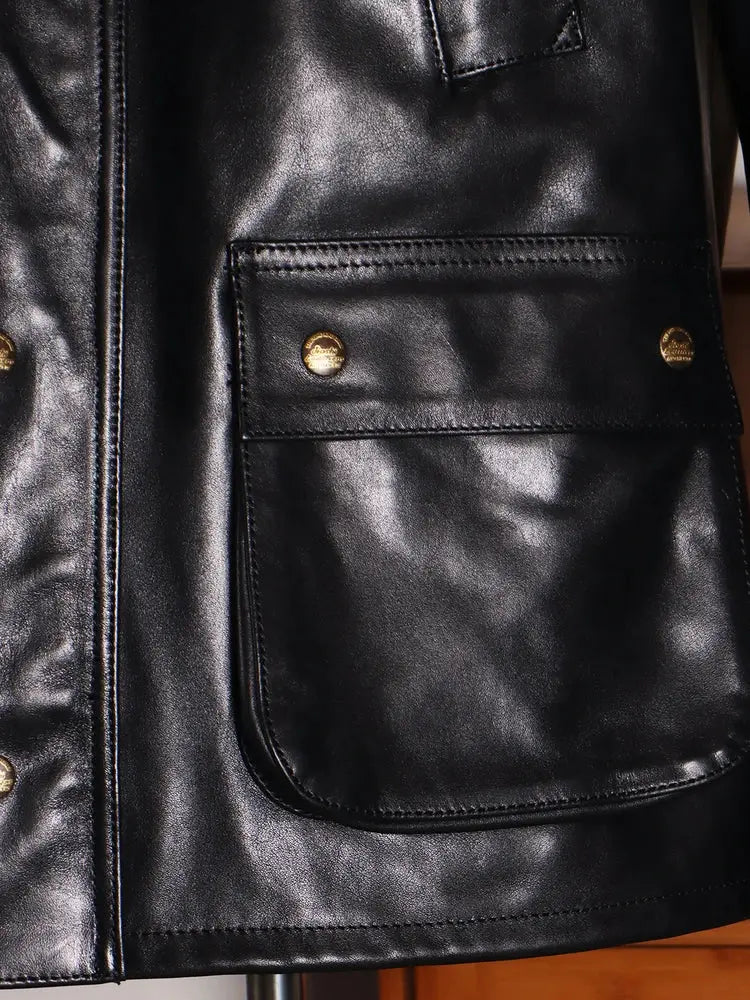 Tailor Brando Replica A*shby Full-Grain Vegetable-Tanned Horsehide Men's Genuine Leather Safari Jacket Tailor Brando