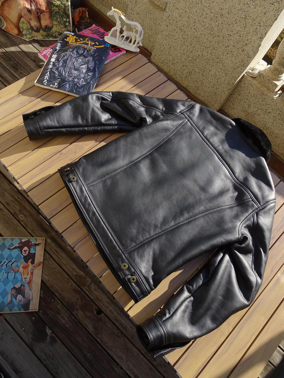 Tailor Brando Australian Natural Sheepskin Shearling American Retro Storm Men's Classic Winter Warm Fur Jacket Tailor Brando
