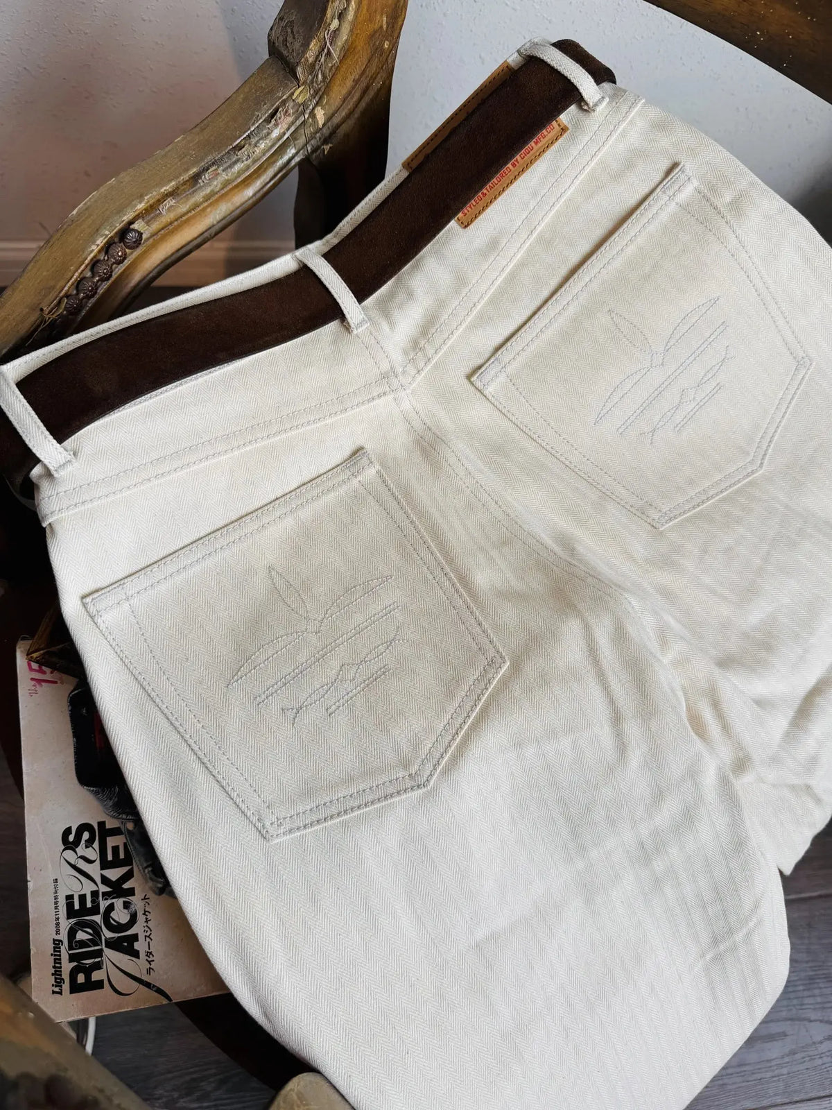 Tailor Brando American Vintage Western-Style Jeans with Horseshoe Rivets 14.8OZ 100% Cotton Men's Workwear Trousers Tailor Brando