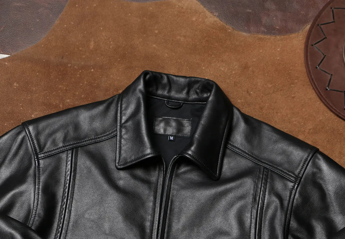 Tailor Brando Top-Grain Leather Vintage Oversized Men's Genuine Leather Jacket Tailor Brando