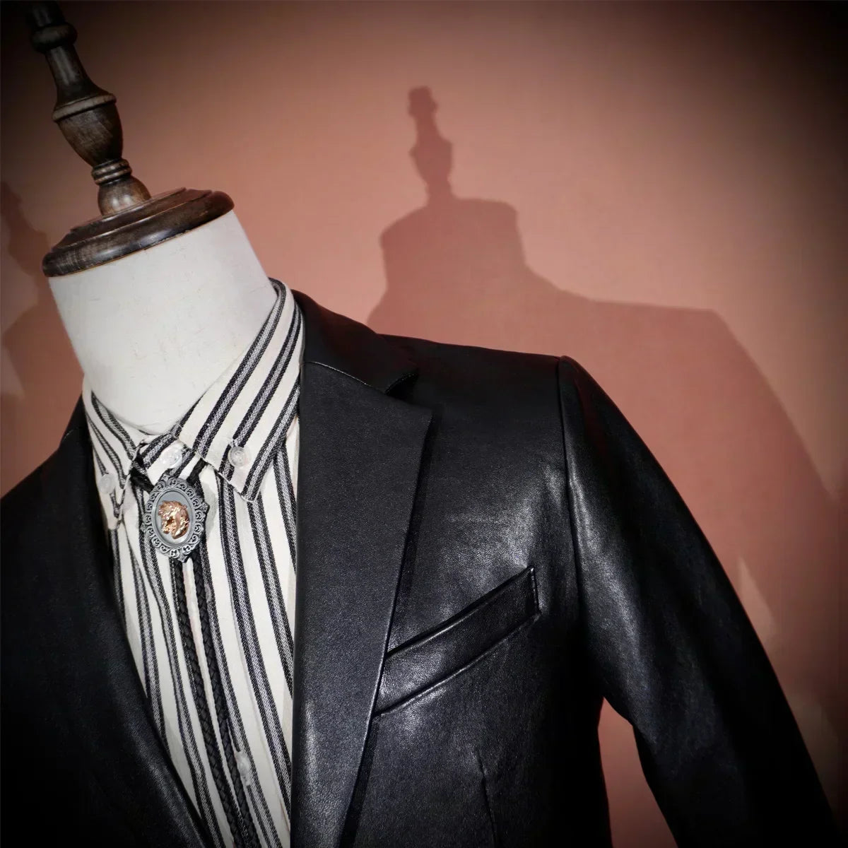 Tailor Brando Italian Vegetable Tanned Sheepskin Men's Genuine Leather Casual Suit Genuine Leather Jacket @ 3 Leather Options Tailor Brando