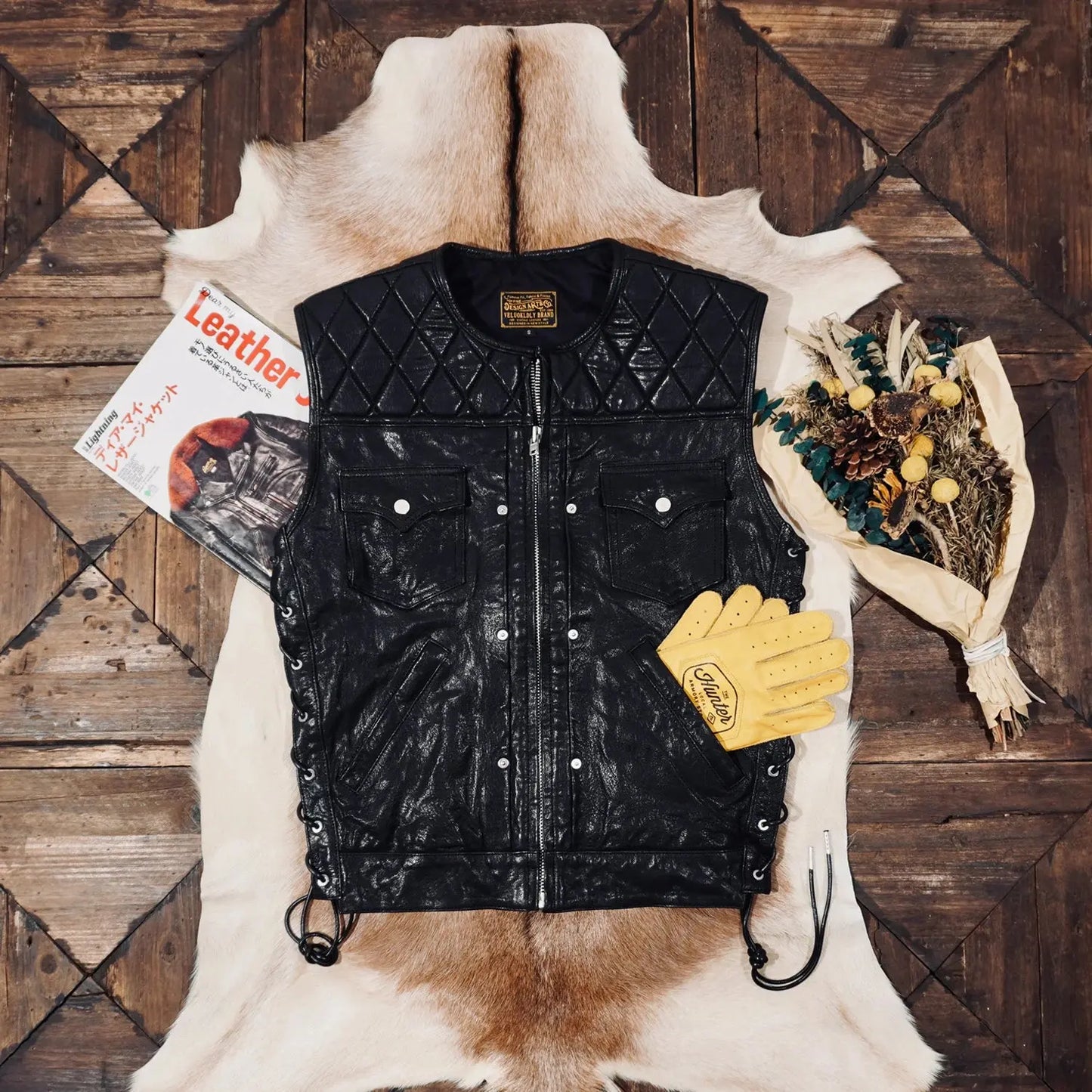 Tailor Brando American Retro Full Vegetable-Tanned Sheepskin Men's Genuine Leather Motorcycle Vest Tailor Brando