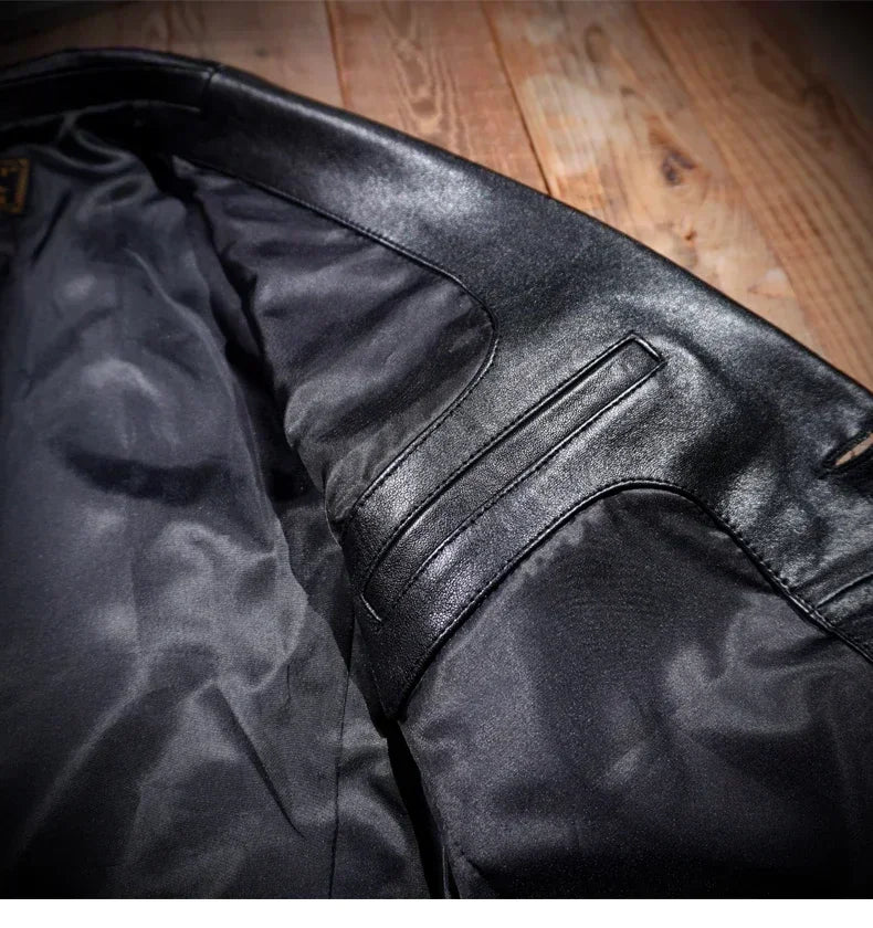 Tailor Brando Italian Vegetable Tanned Sheepskin Men's Genuine Leather Casual Suit Genuine Leather Jacket @ 3 Leather Options Tailor Brando