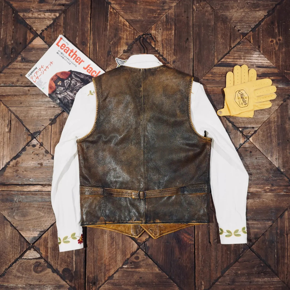 Tailor Brando Classic RL Style American Vintage Western Goatskin Vest Men's Genuine Leather Vest Tailor Brando